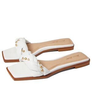 Massimo Matteo Calista Studded Slide Branco 7 M